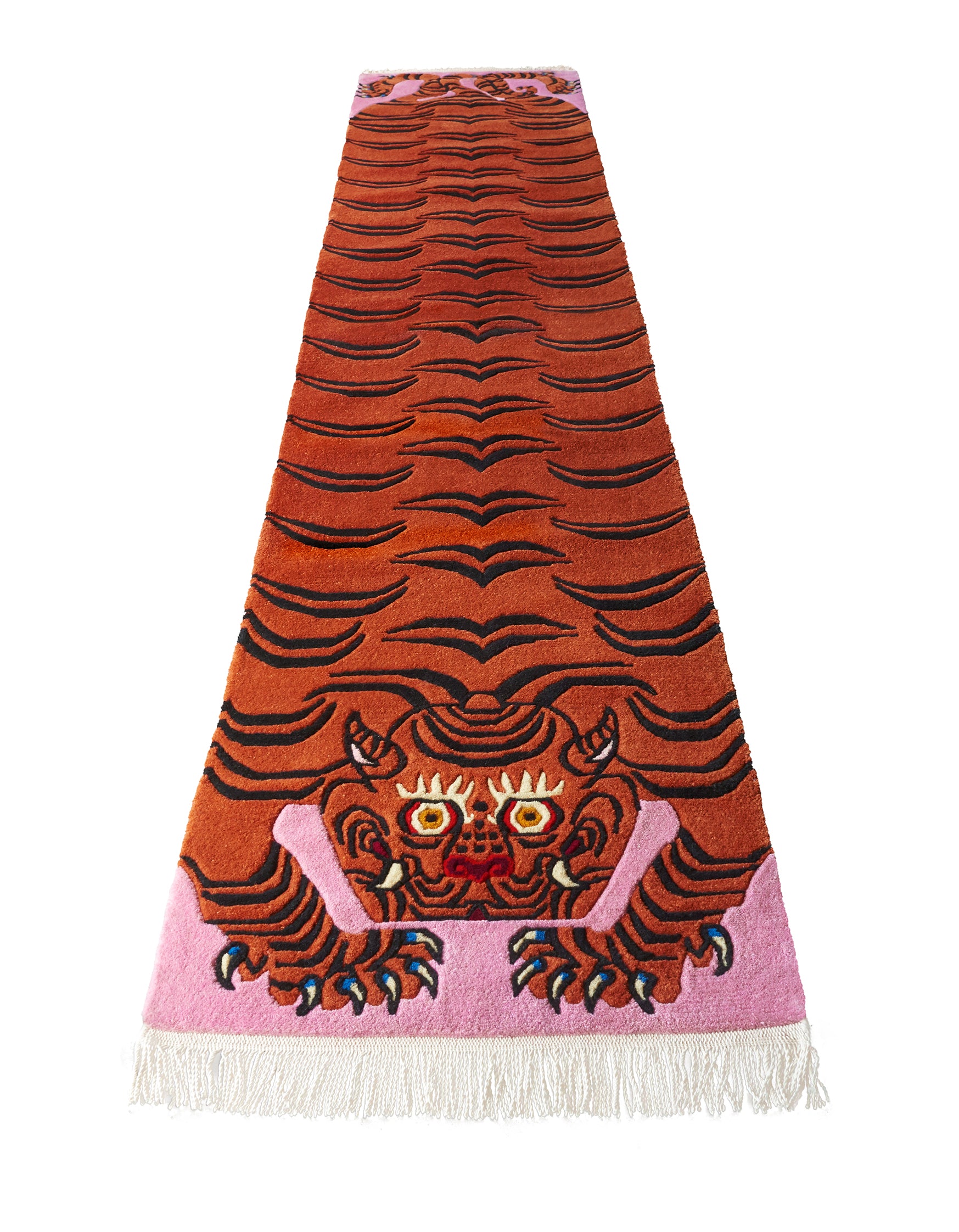 Handwoven Tibetan Tiger Rug by Tibetan Refugee Artisans (Tiger 6) – Tim ...