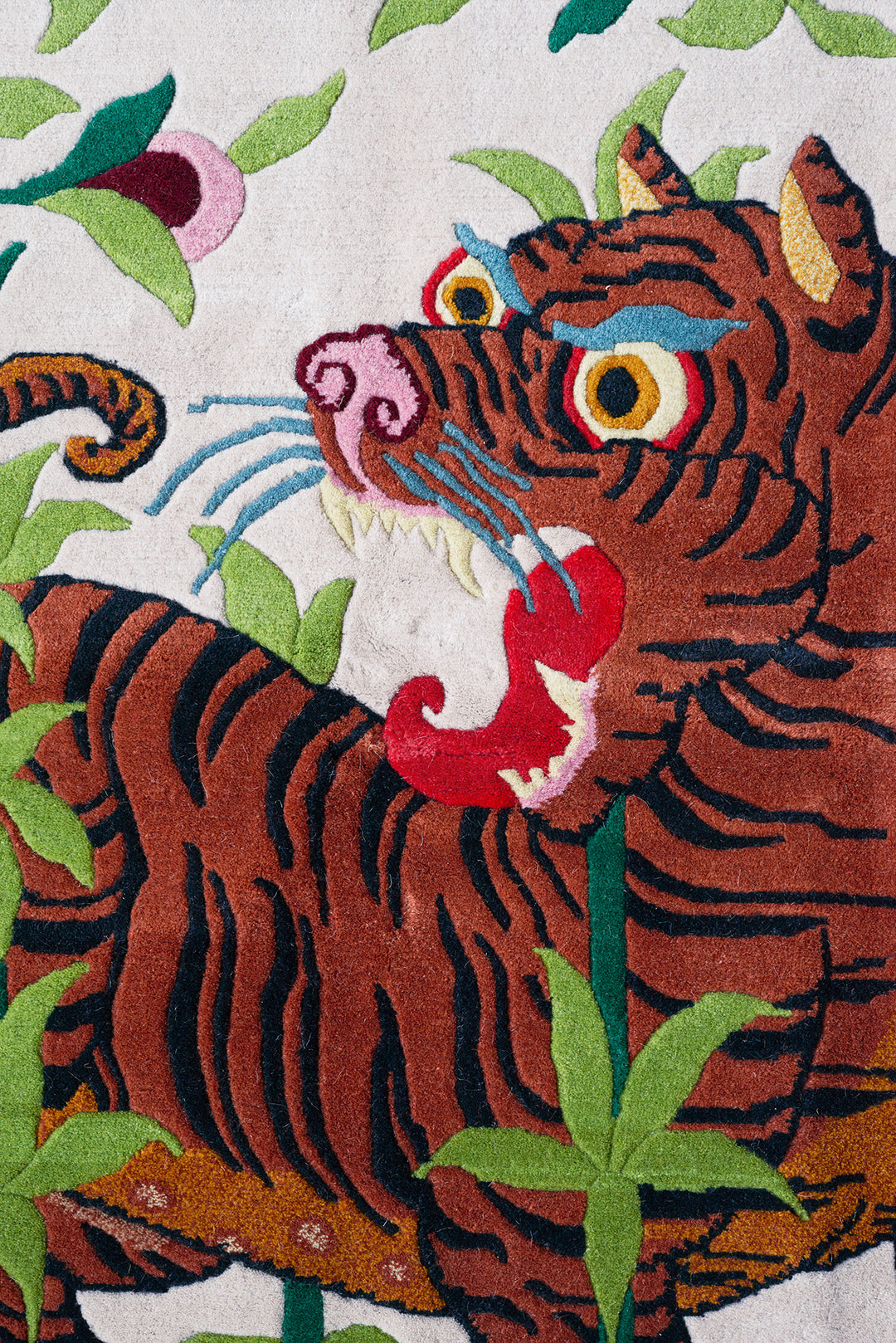 Handwoven Tibetan Tiger Rug by Tibetan Refugee Artisans (Tiger 3) – Tim ...