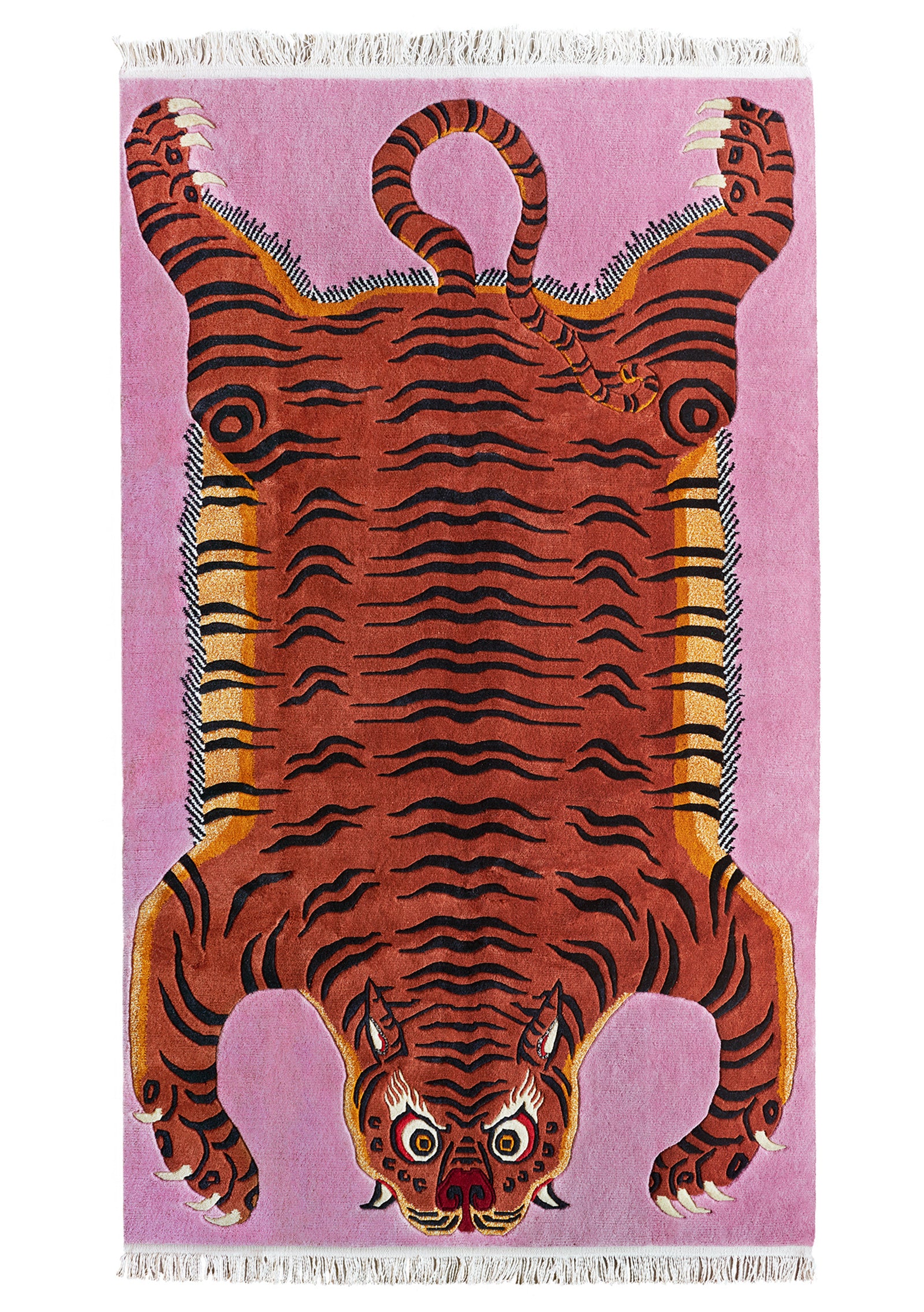 Handwoven Tibetan Tiger Rug by Tibetan Refugee Artisans (Tiger 8) – Tim ...